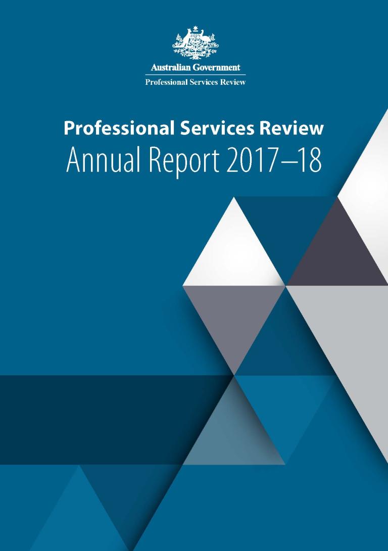 Annual Report 2017 18 Professional Services Review PSR