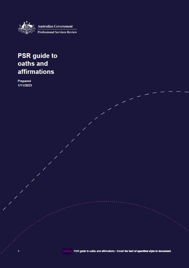 PSR Guide to Oaths and Affirmations cover